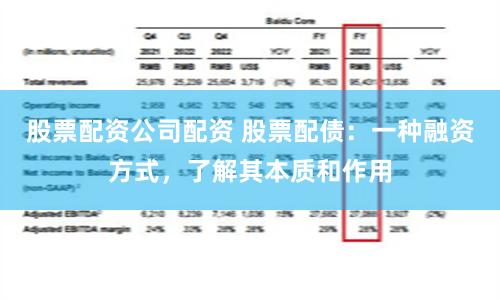 股票配资公司配资 股票配债：一种融资方式，了解其本质和作用